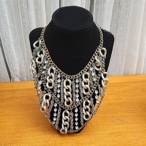Elegant Silver and Gold Chain Necklace